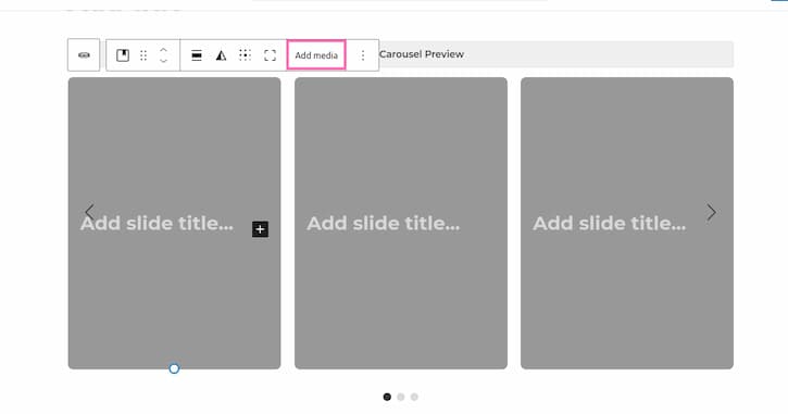 Content slider adding media