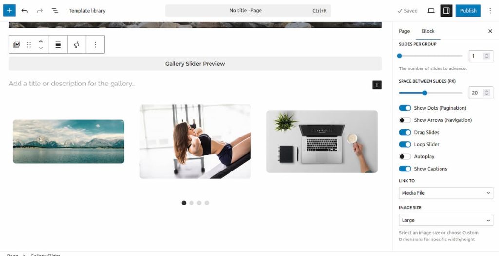 gallery slider settings